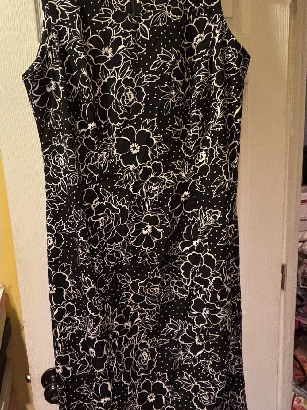 Studio I Black Dress with White Floral Print